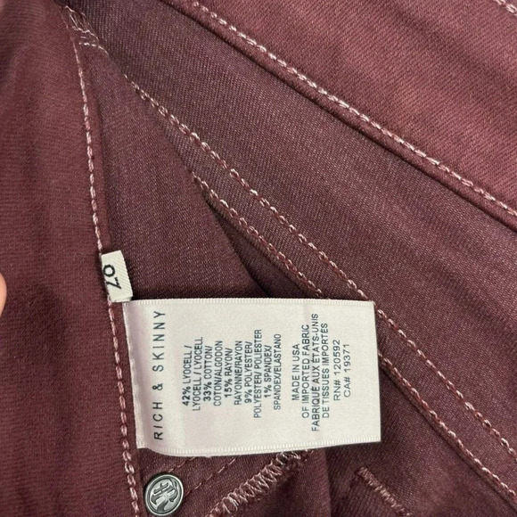 Rich & Skinny Jeans Women's Sz 28 Red Skinny Mid-Rise Regular Fit Stretch USA - Picture 11 of 13
